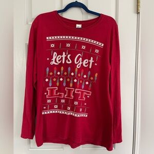 Gildan Red Long Sleeve Tee - Let's Get Lit